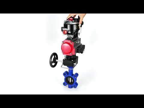 Water Butterfly Valve Elephant WBV1616N-2W-Fb-H, body material - cast iron QT450, disk material - cast iron QT450, seal - NBR, pneumatic actuator PA-DA double action, 4M310-08 24V, LSU APL-510N EX, handwheel MON, ATU AFC2000