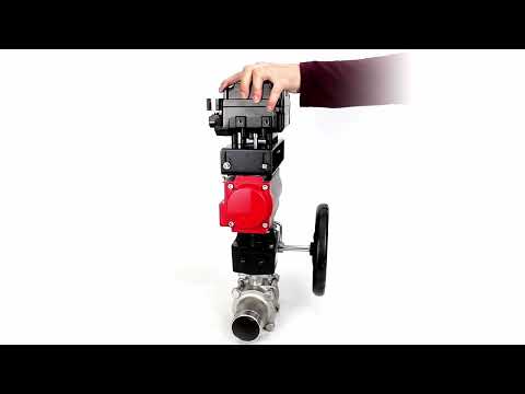 Ball valves Elephant BV3131P(3pc)-FP-W-ISO-H LONG DN50-150 full bore, body - stainless steel 304, welded, with Elephant PA-DA pneumatic actuator, Elephant MON reducer and YT-1000RSN pneumatic positioner