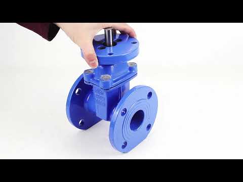 Wedge gate valve Elephant GVWN1414E-2W-F with ISO flange, body material - cast iron GGG50, wedge material - cast iron + EPDM, seal - EPDM, stem only, color - blue