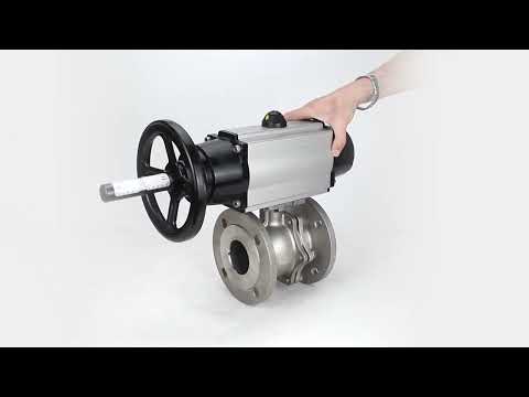 Ball valves Elephant BV3232P(2pc)-FP-F-ISO-H DN80-100 16 bar, full bore flanged, stainless steel SS316, seal - PTFE, with pneumatic actuator PA-DA-105-1 double acting, with pneumatic distributor 4M310-08 220V