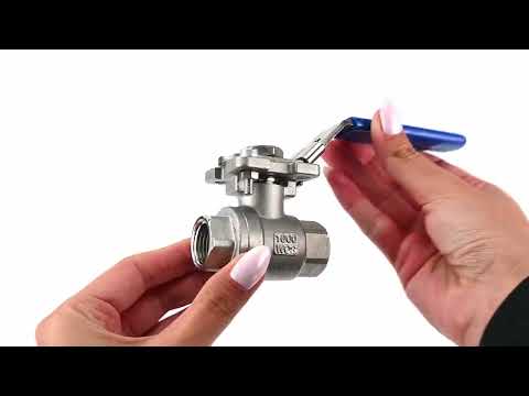 Stainless steel ball valve Elephant BV.T.Fp.316.230-ISO 986 psi, full port, Threaded NPT/BSP connection, with ISO 5211 mounting pad and handle