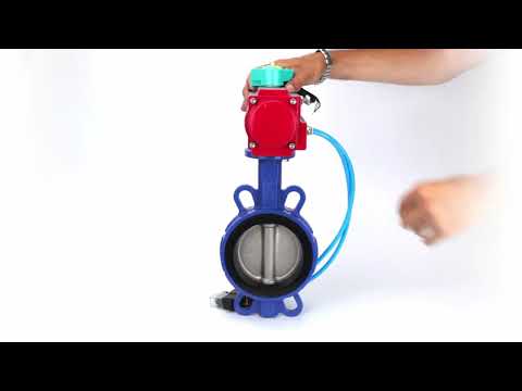 Water Butterfly Valve Elephant WBV3432E-2W-Fb-H DN40-300 16 bar body - WCB carbon steel, disc - 316L stainless steel, seal - EPDM, with pneumatic actuator PA-DA-XXX, pneumatic distributor 4V320-08 220V and ALS200D magnetic switch