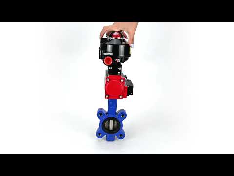 Water Butterfly Valve Elephant WBV1616N-2W-Fb-H, body material - cast iron QT450, disk material - cast iron QT450, seal - NBR, pneumatic actuator PA-DA double action, 4M310-08 24V, LSU APL-510N EX, ATU AFC2000