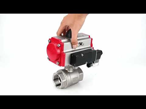 Stainless steel ball valve Elephant kshmp316-elephant-sa-4m310-24v, body material - stainless steel AISI 316, ball material - stainless steel AISI 316, seal - PTFE, pneumatic actuator operated