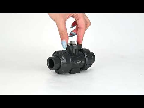 Ball valves Elephant BV4242E-FP-GRM-ISO, body material - UPVC, ball material - UPVC, seal - EPDM, with ISO flange and bare square stem