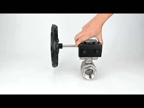 Stainless steel ball valve Elephant kshmp316-elephant-ham, body material - stainless steel AISI 316, ball material - stainless steel AISI 316, seal - PTFE, gear operated