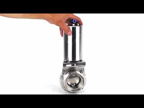 Water Butterfly valves Elephant WBV3131S-2W-T-H, body material - stainless steel AISI 304, seal - Silicon, with pneumatic actuator PA-SA-85