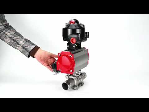 Ball valves Elephant BV3232P(3pc)-FP-W-ISO-H LONG DN10-150 full bore, body - stainless steel 316, for welding, with pneumatic actuator PA-DA, pneumatic distributor 4M310-08 220V and limit switch block APL -510N EX