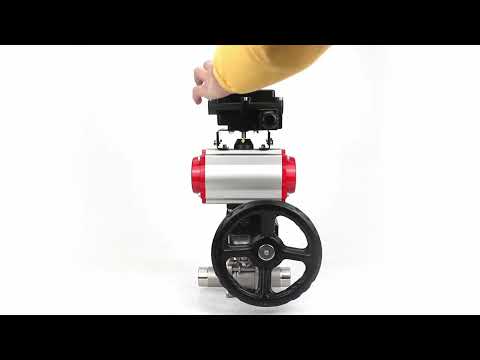Ball valves Elephant BV3131P(3pc)-FP-W-ISO-H LONG DN50-150 full bore, body - stainless steel 304, for welding, with PA-DA pneumatic actuator, pneumatic distributor 4M310-08 24V, MON gearbox and block limit switches APL-410N EX