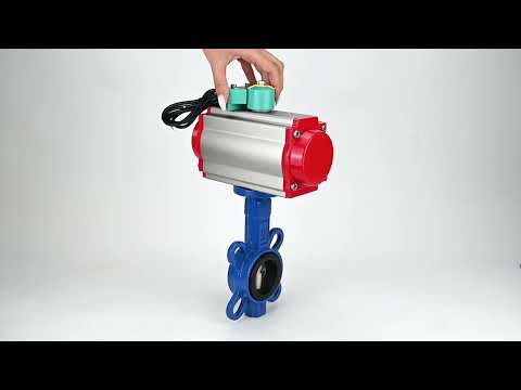 Water Butterfly Valve Elephant WBV1413E-2W-Fb-H DN40-300 16 bar body - GGG50 cast iron, disc - GGG40 cast iron, seal - EPDM, with pneumatic actuator PA-DA-XXX, pneumatic distributor 4M310-08 NAMUR 220V and ALS200D magnetic switch