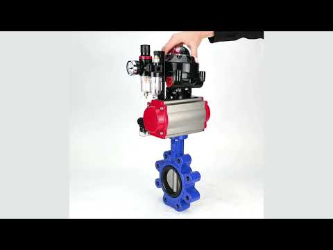 Water Butterfly Valve Elephant WBV1631N-2W-Fb-H, body material - cast iron QT450, disk material - Stainless steel AISI 304, seal - NBR, pneumatic actuator PA-SA with return springs, 4M310-08 24V, LSU APL-510N EX, ATU AFC2000