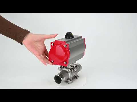 Ball valves Elephant BV3131P(3pc)-FP-W-ISO-H LONG DN10-150 full bore, body - stainless steel 304, welding, with pneumatic actuator Elephant PA-DA