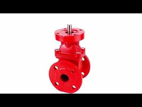 Wedge gate valve Elephant GVWN1414E-2W-F (F4) RED PN16, body material - cast iron GGG50, wedge material - cast iron + EPDM, seal - EPDM, stem only