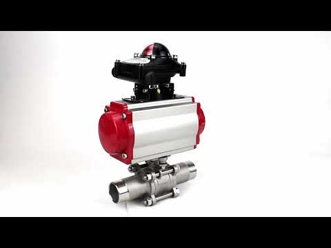 Ball valves Elephant BV3131P(3pc)-FP-W-ISO-H LONG DN10-150 full bore, body - stainless steel 304, welded, with pneumatic actuator Elephant PA-SA and limit switch block APL-210N