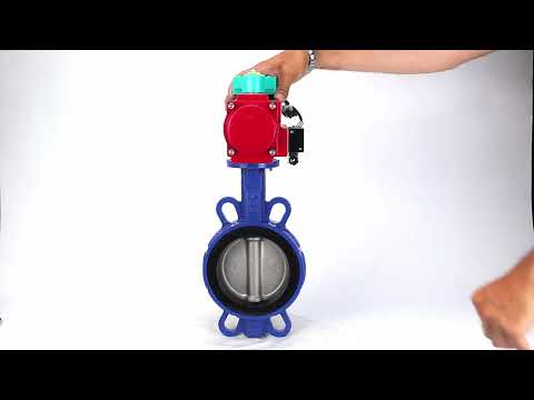 Water Butterfly Valve Elephant WBV3432N-2W-Fb-H DN40-300 16 bar body - WCB carbon steel, disc - 316L stainless steel, seal - NBR, with pneumatic actuator PA-DA-XXX, pneumatic distributor 4M310-08 NAMUR 24V and ALS200D magnetic switch
