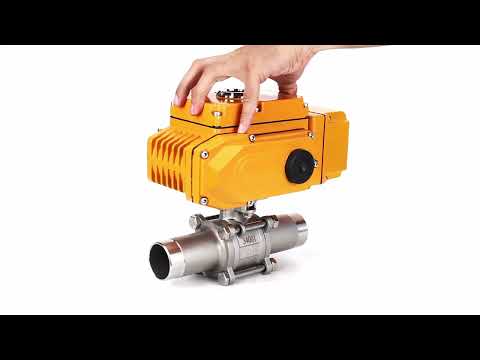 Ball valves Elephant BV3131P(3pc)-FP-W-ISO-H LONG full bore, body - stainless steel 304, welded, with 1/4-turn electric drive Elephant QT-N-EM-A1-220VAC-U1 with feedback sensor and input control signal 4-20 mA