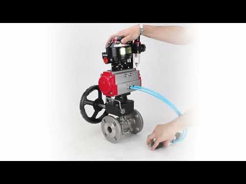 Ball valves Elephant BV3232P(3pc)-FP-F-ISO-H flanged, three-piece, body - stainless steel SS316, seal - PTFE, with pneumatic drive PA-DA-052-130 pneumatic distributor 4V320-08 gearbox MON ATU AFC2000 LSU APL-510N-EX