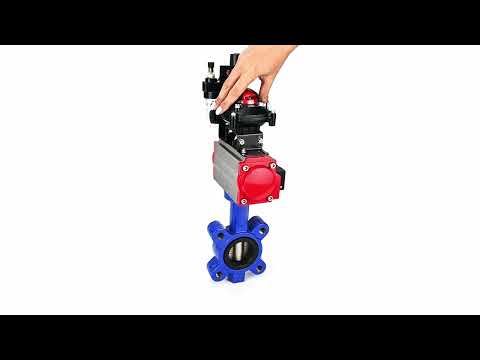 Water Butterfly Valve Elephant WBV1616E-2W-Fb-H, body material - cast iron QT450, disk material - cast iron QT450, seal - EPDM, pneumatic actuator PA-DA double action, 4M310-08 220V, LSU APL-210N, ATU AFC2000