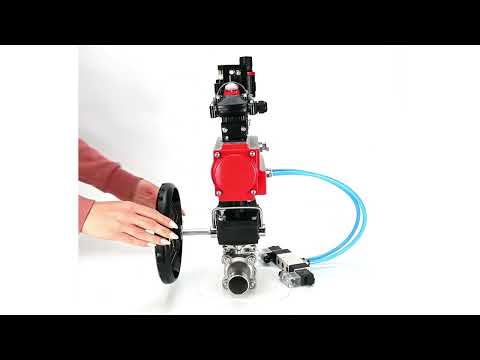 Ball valves Elephant BV3232P(3pc)-FP-W-ISO-H LONG DN50-150 full bore, body - stainless steel 316, for welding, with pneumatic actuator PA-DA, pneumatic distributor 4V320-08 220V, MON gearbox, LSU APL-210N and ATU AFC2000