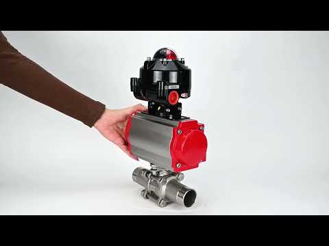 Ball valves Elephant BV3131P(3pc)-FP-W-ISO-H LONG DN10-150 full bore, body - stainless steel 304, welded, with pneumatic actuator Elephant PA-SA and limit switch block APL-510N EX