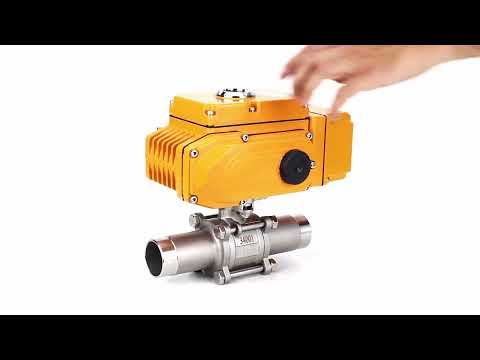 Ball valves Elephant BV3232P(3pc)-FP-W-ISO-H LONG full bore, body - stainless steel 316, welded, with 1/4-turn electric drive Elephant QT-N-EM-A1-220VAC-U1 with feedback sensor and input control signal 4-20 mA