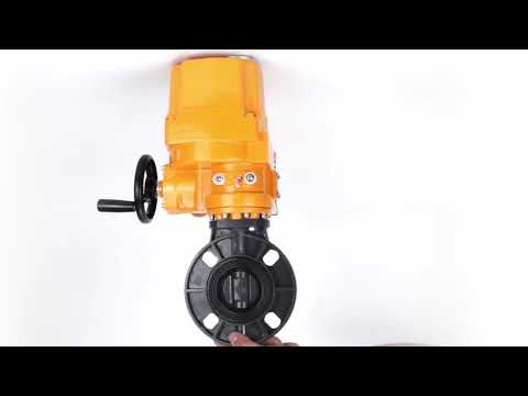 Butterfly valves Elephant WBV4242E-2W-Fb-ISO, body material - UPVC, disc material - UPVC, seal - EPDM, with explosion-proof quarter-turn actuator QT-EX-EM-O2-220VAC-U1