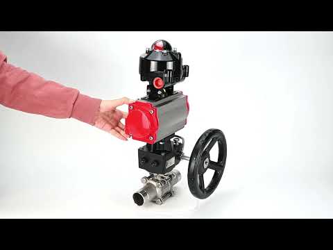 Ball valves Elephant BV3131P(3pc)-FP-W-ISO-H LONG DN50-150 full bore, body - stainless steel 304, welded, with Elephant PA-DA pneumatic actuator, Elephant MON gearbox and APL- limit switch block 510N EX
