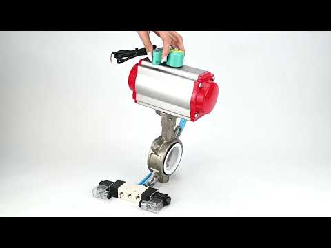 Disc rotary valves Elephant WBV3131P-2W-Fb-H DN50-250 16 bar body - 304 stainless steel, disc - 304 stainless steel, seal - PTFE, with pneumatic actuator PA-DA-XXX, pneumatic distributor 4V320-10 220V and ALS200D magnetic switch