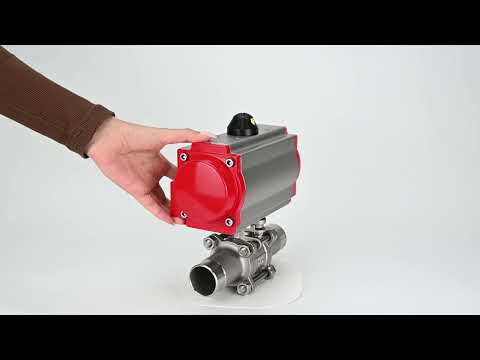 Ball valves Elephant BV3131P(3pc)-FP-W-ISO-H LONG DN10-150 full bore, body - stainless steel 304, welding, with pneumatic actuator Elephant PA-SA