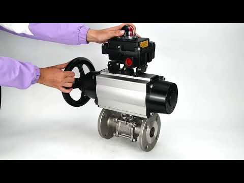 Ball valves Elephant BV3232P(3pc)-FP-F-ISO-H DN65-100 25/40 bar flanged with ISO flange, body - 316 stainless steel, full bore, seal - PTFE, with pneumatic drive PA-DA-105-1, LSU APL-410N Ex