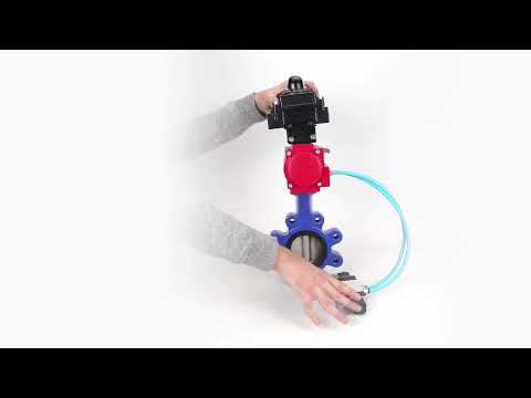 Water Butterfly Valve Elephant WBV1631N-2W-Fb-H, body material - cast iron QT450, disk material - Stainless steel AISI 304, seal - NBR, pneumatic actuator PA-DA double action, 4V320-08 220V, LSU APL-410N EX