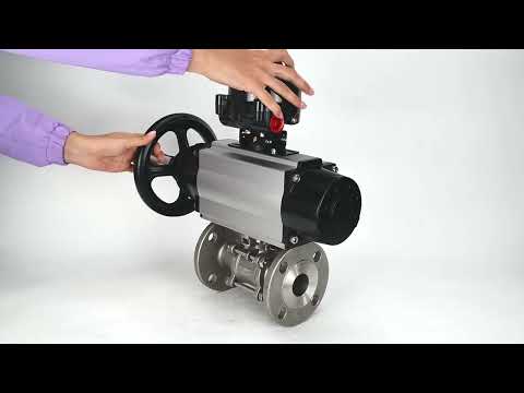 Ball valves Elephant BV3232P(3pc)-FP-F-ISO-H DN65-100 25/40 bar flanged with ISO flange, body - 316 stainless steel, full bore, seal - PTFE, with pneumatic drive PA-DA-105-1, LSU APL-510N Ex