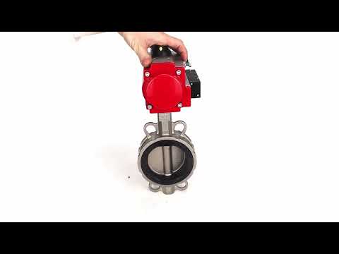 Water Butterfly Valve Elephant WBV3131N-2W-Fb-H, body material - Stainless steel AISI 304, disk material - Stainless steel AISI 304, seal - NBR, pneumatic actuator PA-DA double action, 4M310-08 220V