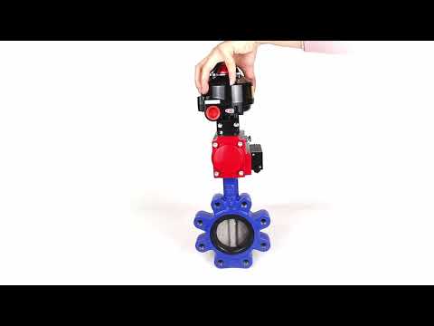 Water Butterfly Valve Elephant WBV1631N-2W-Fb-H, body material - cast iron QT450, disk material - Stainless steel AISI 304, seal - NBR, pneumatic actuator PA-SA with return springs, 4M310-08 24V, LSU APL-510N EX