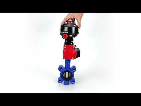 Water Butterfly Valve Elephant WBV1616E-2W-Fb-H, body material - cast iron QT450, disk material - cast iron QT450, seal - EPDM, pneumatic actuator PA-DA double action, 4M310-08 24V, LSU APL-510N EX, ATU AFC2000