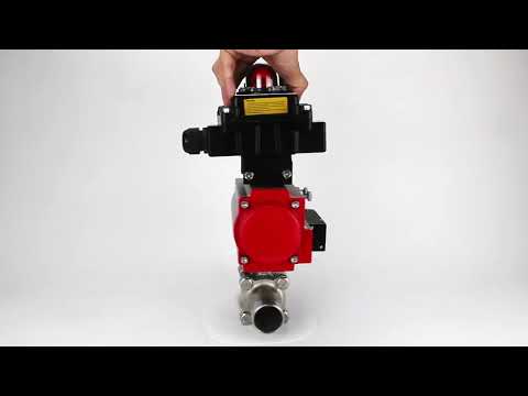 Ball valves Elephant BV3232P(3pc)-FP-W-ISO-H LONG DN10-150 full bore, body - stainless steel 316, for welding, with pneumatic actuator PA-DA, pneumatic distributor 4M310-08 220V, LSU APL-410N EX and GSV AFC2000