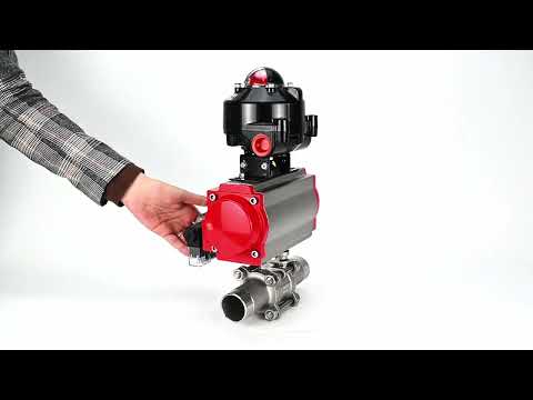 Ball valves Elephant BV3232P(3pc)-FP-W-ISO-H LONG DN10-150 full bore, body - stainless steel 316, welded, with pneumatic actuator PA-DA, pneumatic distributor 4M310-08 24V and limit switch block APL -510N EX