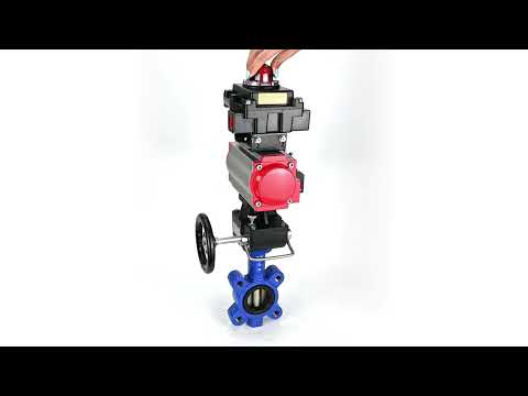Water Butterfly Valve Elephant WBV1616E-2W-Fb-H, body material - cast iron QT450, disk material - cast iron QT450, seal - EPDM, pneumatic actuator PA-DA double action, 4M310-08 220V, LSU APL-410N EX, handwheel MON