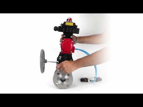 Ball valves Elephant BV3232P(2pc)-FP-F-ISO-H,  body material - Stainless steel AISI 316, seal - PTFE / PTFE / Teflon, with pneumatic actuator double action PA-DA, 4V320-10 220V, LSU APL-410N Ex, handwheel MON