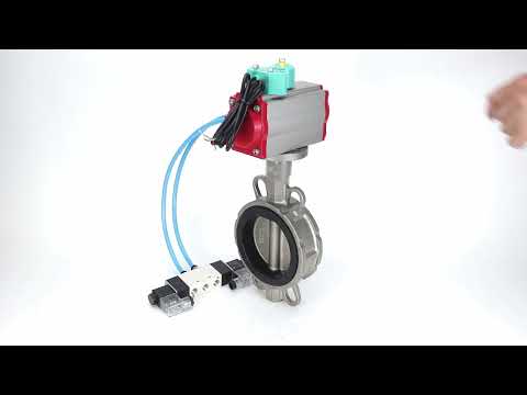 Water Butterfly Valve Elephant WBV3232V-2W-Fb-H DN50-300 16 bar case - 316L stainless steel, disc - 316L stainless steel, seal - Viton, with pneumatic actuator PA-DA-XXX, pneumatic distributor 4V320-08 220V and ALS200D magnetic switch