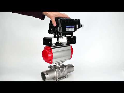 Ball valves Elephant BV3131P(3pc)-FP-W-ISO-H LONG DN10-150 full bore, body - stainless steel 304, welded, with pneumatic actuator Elephant PA-DA and pneumatic positioner YT-1000RSN