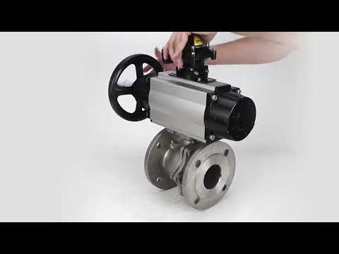 Ball valves Elephant BV3232P(2pc)-FP-F-ISO-H DN80-100 16 bar, full bore flanged, stainless steel SS316, seal - PTFE, with pneumatic actuator PA-DA-105-1 double acting, with pneumatic distributor 4M310-08 24V , with LSU APL-210N