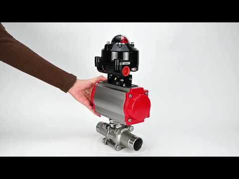 Ball valves Elephant BV3232P(3pc)-FP-W-ISO-H LONG DN10-150 full bore, body - stainless steel 316, welded, with pneumatic actuator Elephant PA-DA and limit switch block APL-510N EX