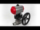 Ball valves Elephant BV3232P(3pc)-FP-W-ISO-H LONG DN50-150 full bore, body - stainless steel 316, welded, with Elephant PA-DA pneumatic actuator and Elephant MON gearbox