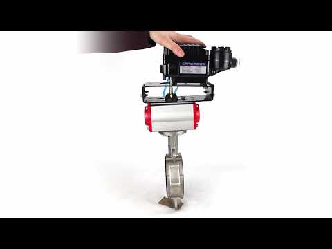 Water Butterfly Valve Elephant WBV3131E-2W-Fb-H, body material - Stainless steel AISI 304, disk material - Stainless steel AISI 304, seal - EPDM, pneumatic actuator PA-DA double action, positioner YT-1000RSN with feedback