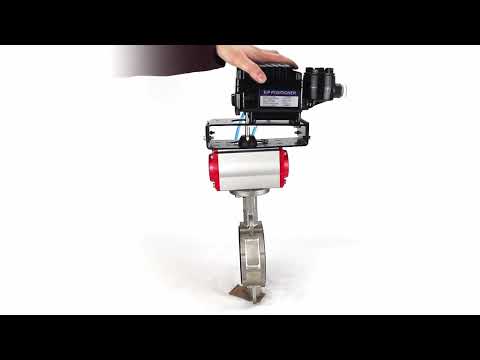 Water Butterfly Valve Elephant WBV3131V-2W-Fb-H, body material - Stainless steel AISI 304, disk material - Stainless steel AISI 304, seal - Viton, pneumatic actuator PA-DA double action, positioner YT-1000RSN without feedback