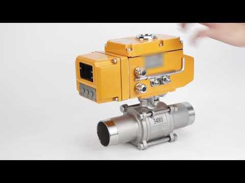 Ball valves Elephant BV3131P(3pc)-FP-W-ISO-H LONG full bore, body - stainless steel 304, welded, with 1/4-turn electric drive Elephant QT-N-EM-B1-220VAC-U1 with feedback sensor and input control signal 0-10V