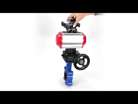 Water Butterfly Valve Elephant WBV1616E-2W-Fb-H, body material - cast iron QT450, disk material - cast iron QT450, seal - EPDM, pneumatic actuator PA-DA double action, 4M310-08 24V, LSU APL-210N, handwheel MON