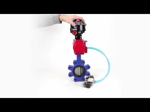 Water Butterfly Valve Elephant WBV1631N-2W-Fb-H, body material - cast iron QT450, disk material - Stainless steel AISI 304, seal - NBR, pneumatic actuator PA-DA double action, 4V320-10 220V, LSU APL-510N EX