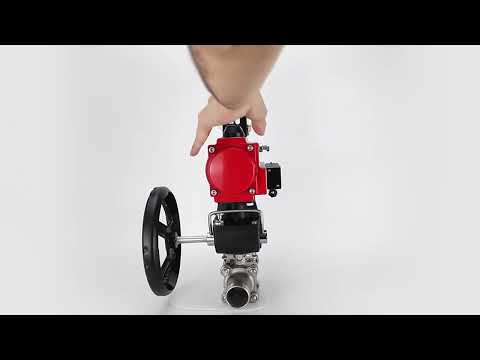 Ball valves Elephant BV3232P(3pc)-FP-W-ISO-H LONG full bore, body - stainless steel 316, for welding, with pneumatic actuator PA-DA, pneumatic distributor 4M310-08 220V, MON reducer and ATU AFC2000